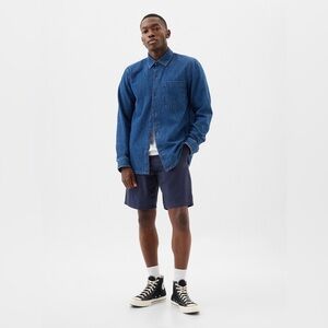 GAP Essential Khaki Shorts Men’s 34 Navy Blue 10” Inseam